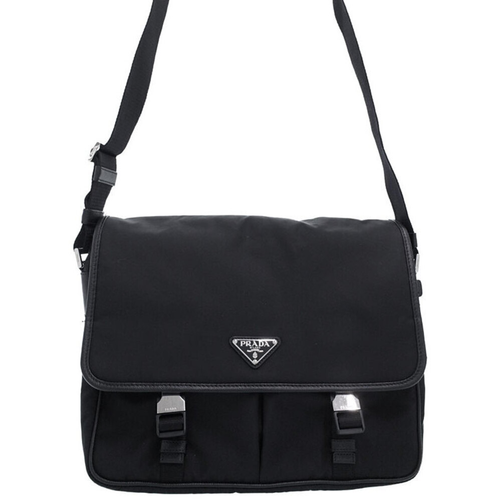Prada Logo Messenger Bag Shoulder Black